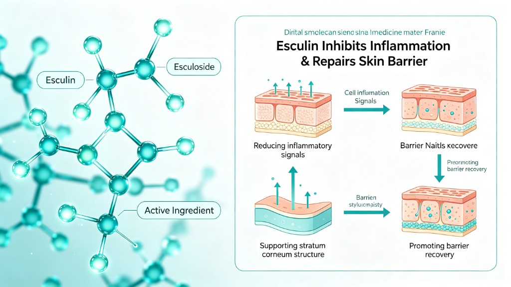 Molecular mechanism of esculin's benefits