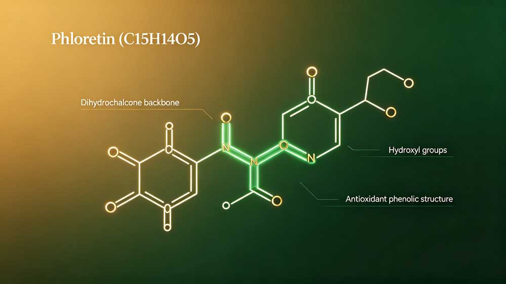 Chemical structure of phloretin molecule